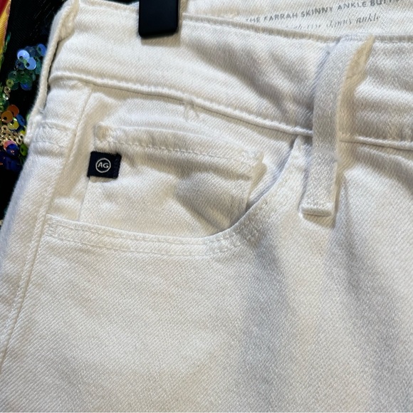 AG high-rise skinny ankle white button front jeans - Picture 7 of 7